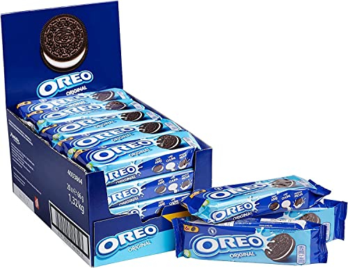 Oreo Galletas de Chocolate Rellenas de Crema Sabor Vainilla, La Galleta Original, 66 g