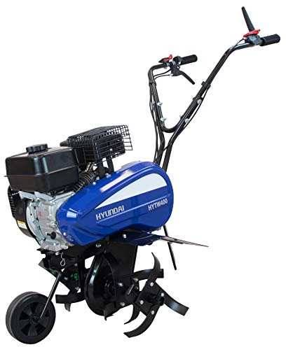 Hyundai Motoazada Gasolina para Labranza de Suelo con Alta Potencia 6,5HP - Motoazada Agrícola 212cc con Ancho de Trabajo de 54cm para Cultivo Profundo - Motoazada con Embrague por Correa Resistente