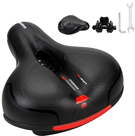 Sella per Bicicletta, Sella Ergonomica Cava Ampia e Confortevole con Striscia Riflettente - Sostituzione per MTB, Bicicletta da Corsa e Biciclette da Città