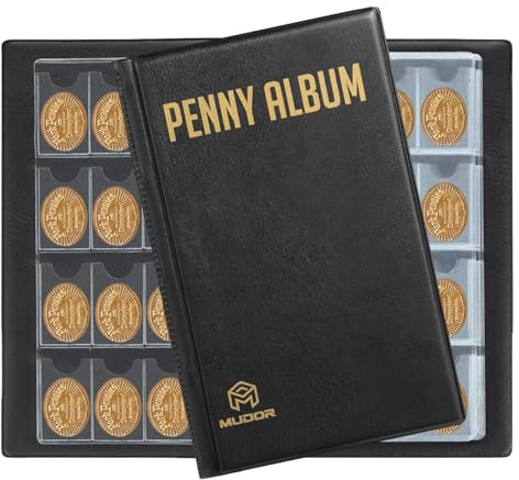 Mudor Pressed Penny Collecting Book Album - Holds 160 Coins, Pressed Penny Holder for Collectors