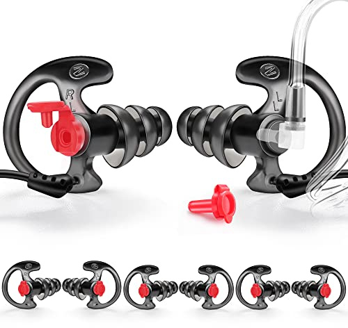Zeadio Écouteur Triple Bouchon, Confortable en Silicone Moulé - Grand, Paquet de 4, Noir