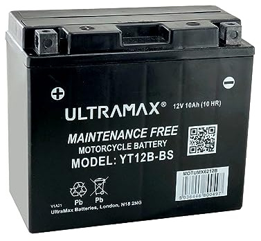 Ultramax YT12B-BS 12v 10Ah AGM VRLA Motorcycle Battery