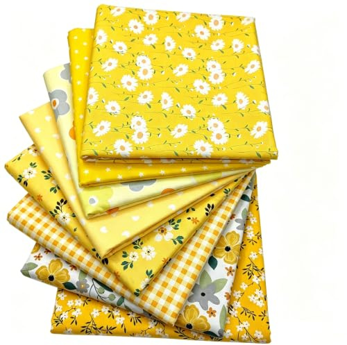CraftsFabrics Paquete de 8 piezas de 50 cm x 50 cm, 100 % sarga de algodón, cuadrados de tela precortada para acolchar, artes, manualidades, proyectos de bricolaje