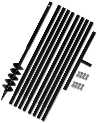 Homgoday Trapano da Terra con Manico 100 mm con Tubo di prolunga Acciaio 9 m, Attrezzi da Terreno, Trapano a Spirale Giardino, Trivella a Mano Trapano a Mano Attrezzi Trivella per Trapano