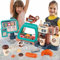 Kidow Toys 3-in-1 Coffee Maker Toy 41 pcs Cash Register, Play Kitchen Accessories Mini Food, Kids Coffee Machine Toy, Pretend Play Shop, Vending Machine, Fun & Educational Role Play Childrens Toys