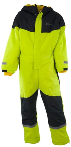 Slamotex Kinder Schneeanzug Schneeoverall Mädchen Jungen Gefütterter Wasserabweisender und Windfester Skianzug Skioverall Größe 134-164 HXA022 (lime, 158/164)