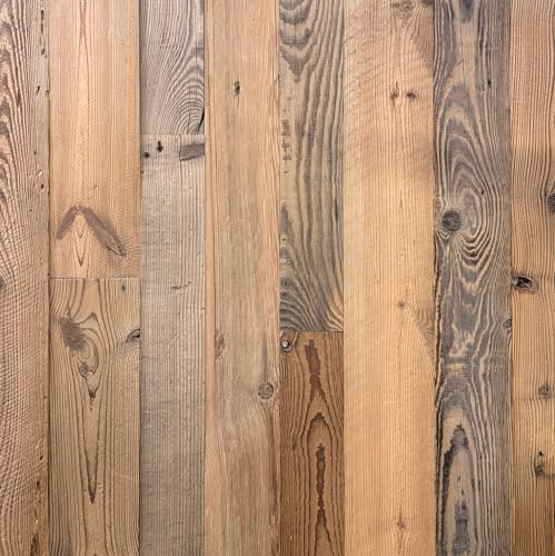 RETIMBER WORKS Altholz Wandverkleidung Holz Wand Kiefer 0,8 m2 pro Box, Holzverkleidung Wand, Holz Wandverkleidung Innen, Altholz Bretter, Wandpaneele Kiefer