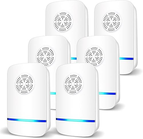 Ultrasuoni per Topi 6 Pack,Repellente Ultrasuoni Anti Zanzare, Repellente per Anti Topi, Zanzare, Scarafaggi, Formiche, Ragni, Roditori