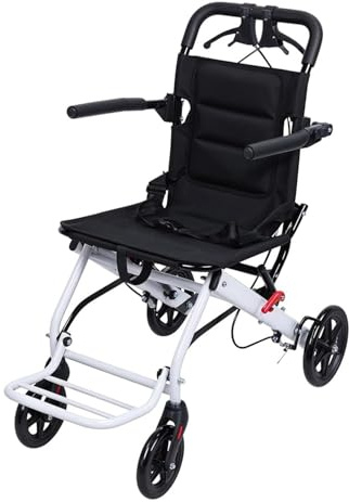 Sedia a rotelle pieghevole leggera, solo 6,2 kg, sedia a rotelle portatile di viaggio in transito con cinturina di sicurezza regolabile, sedie a rotelle leggere per adulti bambini,A