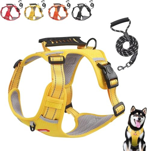 Imbracatura anti-tiro per cani con design step-in, imbracatura anti-tiraggio, traspirante e imbottita, per passeggiate rilassate, controllo senza tirare, per cani di qualsiasi taglia