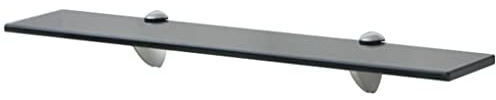 vidaXL Wand Regal Glasregal Glasboden Glasablage Badregal Schwarz 60x10 cm 8 mm