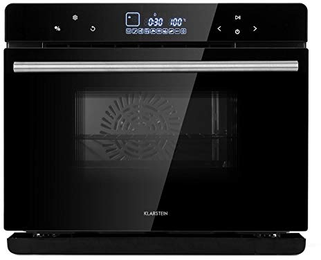 Klarstein MasterFresh Dampfbackofen - Stand-Dampfgarer, 24 Liter, 230 °C, 1,4 Liter Wassertank, Dampfgaren: 1100W, Backofen: 1900W, TouchControl, 12h-Timer, 9 Programme, freistehend, schwarz