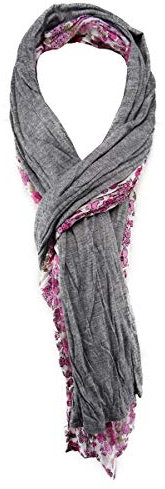 TigerTie Schal in rosa grau olive schwarz weiss gemustert Gr. 180 x 50 cm