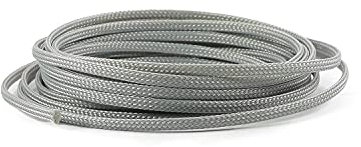 Othmro Manchon de Câble Tressé Flexible et Extensible Largeur : 4 mm, Longueur : 5 m, Gris, Convient aux Câbles d'alimentation, aux Câbles Audio-Vidéo, aux Câbles de Fixation et d'interconnexion
