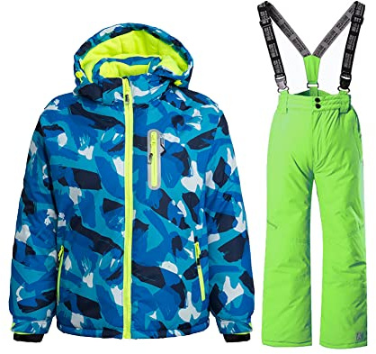 HOTIAN Boys Ski Jacket Snow Jacket Pants Suits Windproof Waterproof Winter Coats,Style 23,8