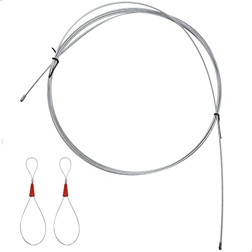 Guia Pasacables Alambre Retráctil Cable - Colocación de Cables con un Cabezal de GuíA De Resorte, Conecte un Lado del Cable, para la Colocación de Cables, Diámetro 3 mm, 5 M, Plata