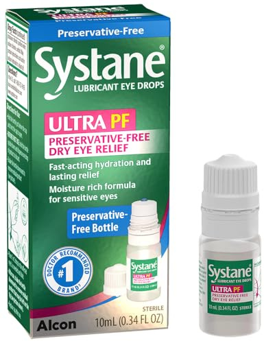 Systane Ultra Preservative Free Lubricant Eye Drops for Dry Eye, 0.34 Fl Oz