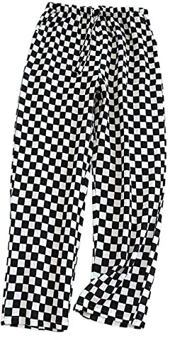 Kvinnors breda byxor,Bomull Rutiga Pyjamas Byxor För Kvinnor, Fashionabla Schack Board Tryck Sovbyxor, Mjuka Och Mysiga Sommarbyxor Med Cord