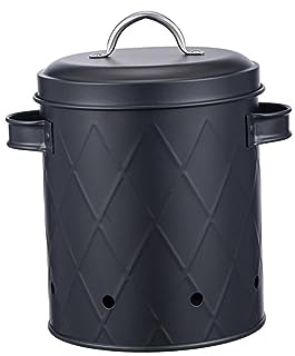MagiDeal Pot à Pommes de Terre, Oignons et Ail, Boîte en Métal Respirant, Boîte de Rangement pour Légumes, Seau Alimentaire pour Pique-Nique, Activités de, Noir Style B