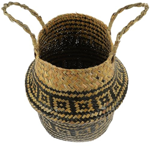 POPETPOP 2pièces Panier De Rangement Tressé Avec Poignées Pour Plantes Et Corbeille Décorative Pour Maison Panier Multifonctionnel Pour Intérieur Élégant