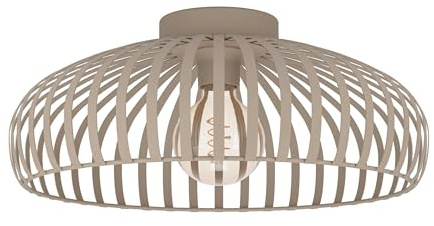 EGLO Taklampa Mogano 3, takarmatur vardagsrum, lampa sovrum, metall i beige | E27 sockel, Ø 43 cm