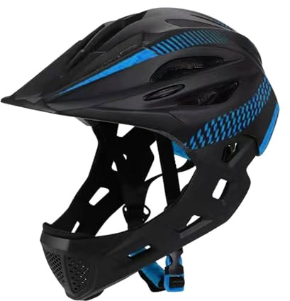 Harilla Kids Bike Helmet for Kids Full Face Helmet Cycling Helmet Trendy Comfortable Protective Gear Biking Helmet Child Bicycle Helmet for Boys Helmet Bicycling Cycling Riding, black blue