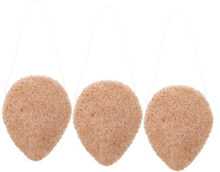 TOVINANNA 3pcs Walnut Seed and Deep Cleansing Face Wash Sponges Thickened Exfoliating Makeup Remover Pads for Women Home and Travel Facial Cleansing