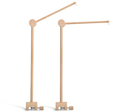 Let's make Mobile Versión mejorada Soporte de madera para cuna, soporte móvil para accesorios de cuna, decoración para habitaciones infantiles (Vientiane Mobile)