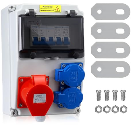 Coffret Électrique de Chantier 240 V, 16 A IP54 Coffret Chantier Répartiteur Mural avec Disjoncteur répartiteur de courant, Distributeur de Courant Électrique avec Disjoncteur coffret chantier
