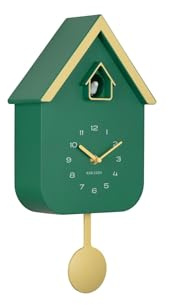 Karlsson Reloj de pared Dupla Color Cuco - Verde - 21,5 x 21,5 x 41,5 cm - Rectángulo - Plástico - Relojes para sala de estar - Oficina - Dormitorio