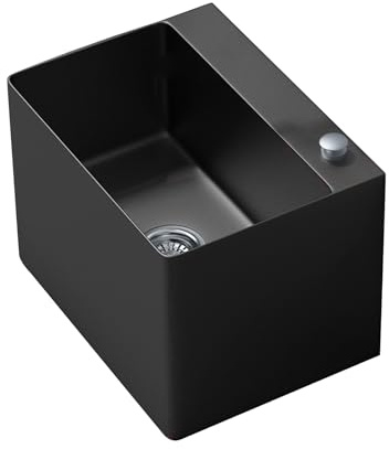 Fregadero Utilitario Comercial For Fregonas, Apto For Uso Interior Y Exterior, Ideal For Lavanderías, Fregaderos De Servicio, Estaciones De Lavado De Garajes Y Restaurantes(Black,11.8x23.6in)