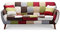 Menzzo Bombay Skandinavisches 3-Sitzer Sofa Bunt