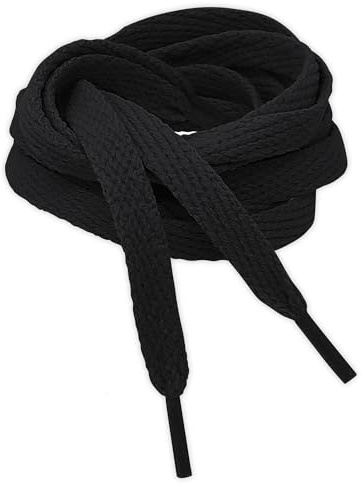 Kilter Flat Trainer Shoelaces - Black - 120 cm - 47 inch (1 Pair)