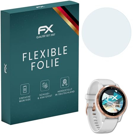 atFoliX Schutzfolie kompatibel mit Garmin Vivoactive 4s Folie, ultraklare und flexible FX Displayschutzfolie (3X)