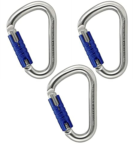 geo-versand 3 x Karabiner Aliens HMS Trilock Sicherheitskarabiner Klettern Gurt Geocaching