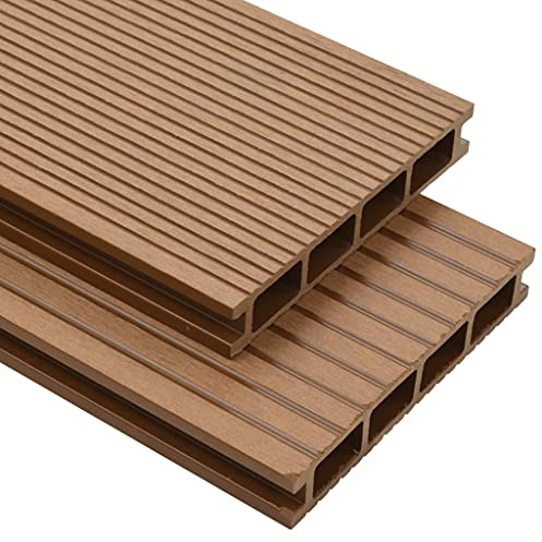 RAUGAJ WPC Terrassendielen Hohldielen mit Zubehör 40m 2,2m Teakholz Artikelfarbe Teak