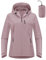 Outdoor Ventures Damen Regenjacke 10000MM Wasserdicht Leichte Gefüttert Packbar Sportjacke Funktionsjacke Atmungsaktiv Fahrrad Jacke mit Kapuze Rosenpulver 3XL