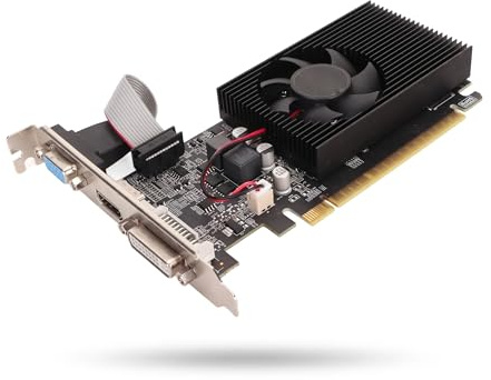 Scheda Grafica GT 730 da 4 GB DDR3 a 128 Bit, Scheda Grafica Video per Giochi PC per Computer GPU, HDMI, DVI, VGA, PCI Express X16 2.0, Ventola di Raffreddamento, Super Compatta