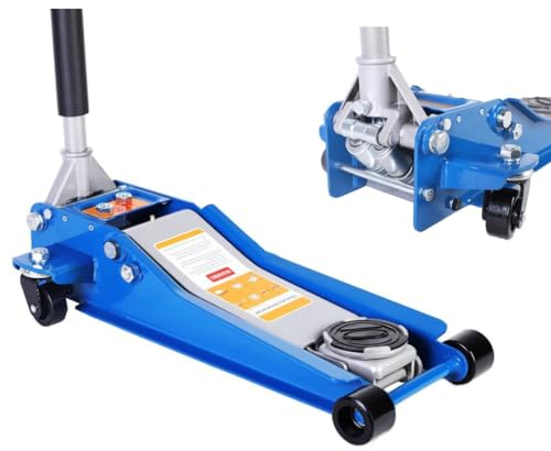Cric Idraulico per Auto, Sollevatore Professionale 4T, Ruote Bidirezionali a Cuscinetto, Assetto super Ribassato per Veicoli, Crick per Auto con Alzata doppio Pistone.