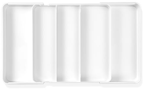 WUFANC Portaposate Da Cassetto, Espandibile Porta Posate Cucina Cassetto, Profondità 27 cm, Estensibile fino a 45,5 cm. Organizer Cassetti Cucina Di Dimensioni Regolabili, Forchette e Coltelli