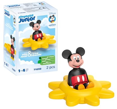 Playmobil 71697 JUNIOR & Disney: Mickey's & Minnie's Cloud Ride, Mickey Mouse, made from over 90% plant-based plastics, gifting toy and fun role-play, playsets suitable for children ages 12 months+