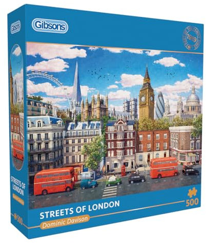 Gibsons Games Streets of London 500 Piece Jigsaw Puzzle | British Capital Landmarks Puzzle | Sustainable for Adults | Premium 100% Recycled Board | Great Gift