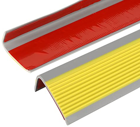Profilé de Nez de Marches autocollant 1/4 m, protection de nez de marche, profilé d'angle en PVC pour Antidérapant Escaliers, protection des bords d'escalier, 1 m