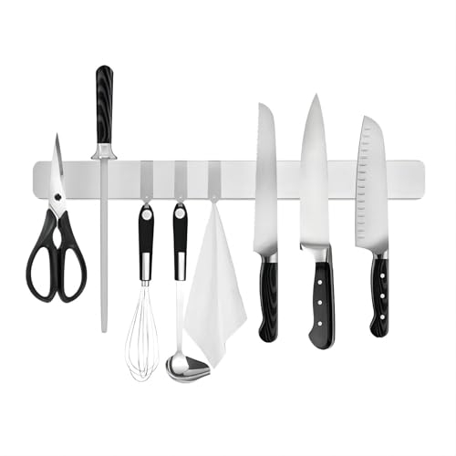 Magnetic Knife Strips, 12 Inch Stainless Steel Magnetic Knife Holder, Magnetic Knife Storage Strip, Knife Holder, Knife Rack, Knife Strip, Kitchen Utensil Holder, Tool Holder（Stainless Steel）