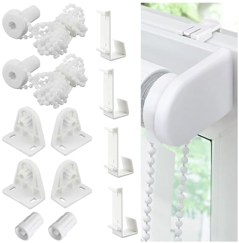 Rollo Halterung Fenster, 2 Set Klemmfix Halterung, Ersatzteile Rollo Klemmträger für Doppelrollo Klemmhalter für Verdunkelungsrollo Fenster