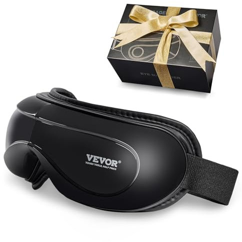 VEVOR Masseur Oculaire Chauffant, Masque de Massage des Yeux à 5 Modes, Musique Bluetooth, Appareil de Soins Relaxation Oculaires Pliable 180° pour Fatigue Oculaire, Yeux Secs, Cernes, Parents, Noir