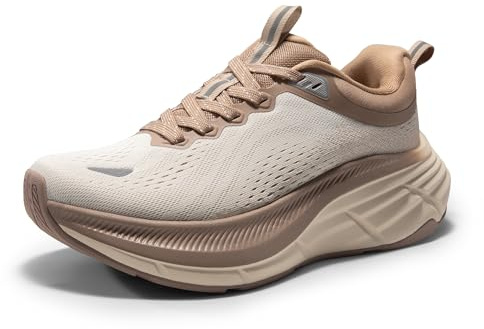 NORTIV 8 Women's Walking Shoes Running Tennis Sneakers,Beige/Khaki,8.5