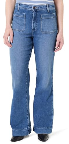 Wrangler Women's Flare Jeans, Black (Raven), 32W x 30L