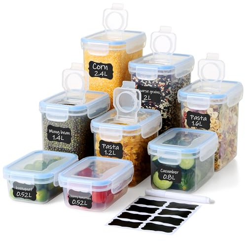 Ordeluxe Vorratsdosen Set 8-teilig mit Doppeldeckel-System, BPA-freie vorratsdosen mit deckel luftdicht, stapelbare vorratsbehälter für aufbewahrung küche, lebensmittelaufbewahrung & Speisekammer