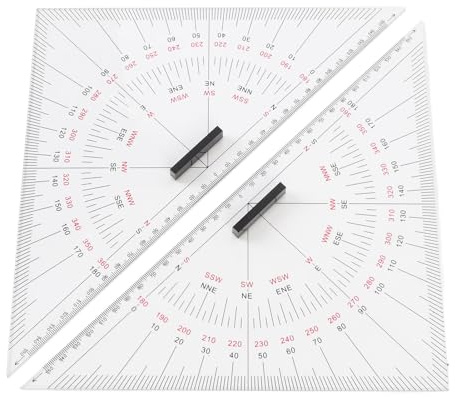 ciciglow Diagram Ritning Triangel Linjal, Navigation Parallell Linjal Ritning Triangel Linjal 300 Mm Akryl Exakta Graverade Skalor Justerbara för Båtar Yachts Fartyg